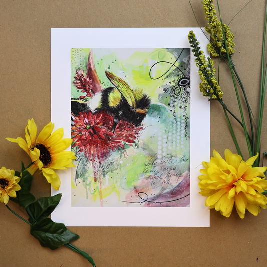 Fly Little Bee Watercolor Print